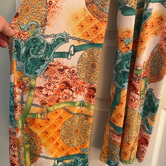 Caribe wide leg elastic waist patterned pants - Picture 2 of 5